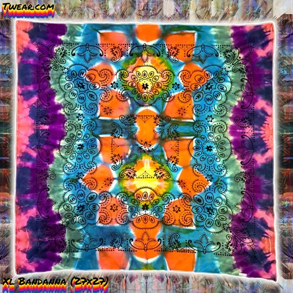 [Hand Dyed] Tie Dye XL Bandanna - Picture 1 of 1